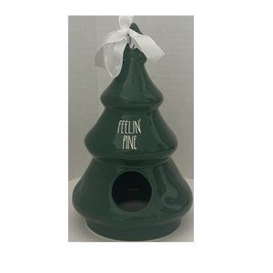Rae Dunn Feelin Pine Birdhouse Magenta Ceramic Hanging Pine Tree Bird House